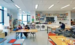 The second floor features a community art center.