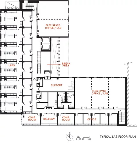 Typical lab floor plan