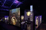 Didacticism in 3-D defined the digital reproduction of <em>Wedding at Cano</em>, Veronese's painting executed for Palladio's San Giorgio Maggiore monastery in Venice (1563), and now hanging in the Lou
