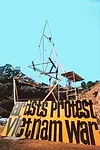 The Peace Tower, by Mark di Suvero and other activists, was erected in L.A. in 1966, galvanizing opposition to the Vietnam War. The photo is part of a Getty Center exhibition.