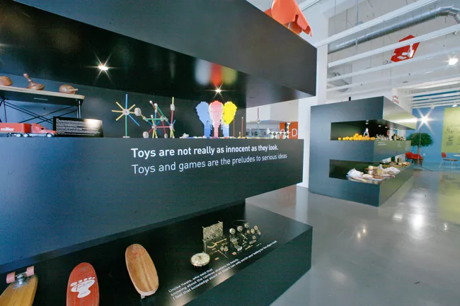 Eames Words, a show at A + D, pairs quotations from Charles and Ray Eames with objects their commentary brings to mind.