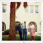 Rob Rogers strikes a cool pose with his architect parents during a visit to the University of Texas School of Architecture in June 1973.
