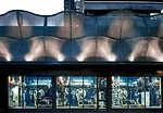 The Studio&rsquo;s designs for an extruded aluminum bench (Slide #4), writers&rsquo; cabins (slide #5), and the facade of a hospital in London (shown left) are similarly organic, seeming more elementa