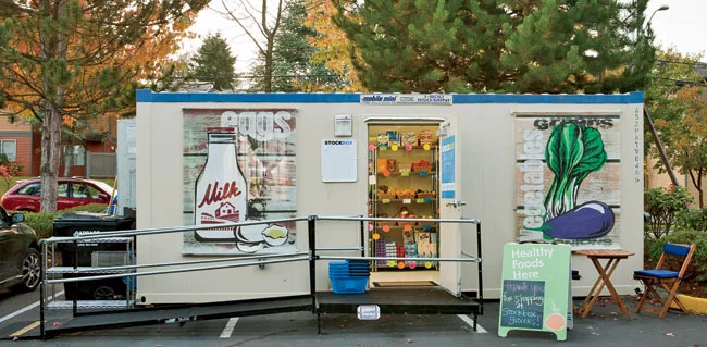 Stockbox began in Seattle's Delridge neighborhood with a mobile construction office turned grocery. When its founders conceived the project, they imagined an itinerant network of temporary markets