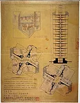 Also on display are drawings for St. Mark’s-in-the-Bouwerie, 1927–31, where a section, a perspective cutaway, and a floor plan of a duplex apartment building is shown in ink, pencil, and c