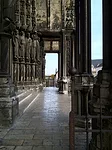 The south porch  of Chartres shows effects of age and time. Southern porch of Chartres showing effects of age and time.  Elongated figures are carved from the structural supports and maintain the inte