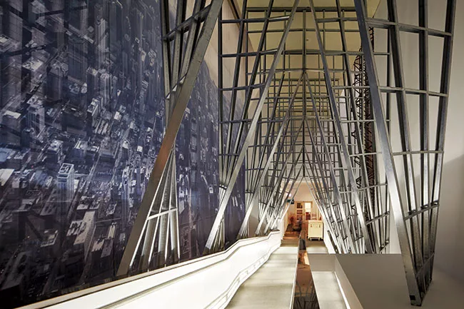 Projects within its doors include SO-IL's <em>Passage</em>, which emboldens a narrow ramp with pointed metal archways.