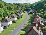Milton Abbas in Dorset became one of England’s first suburbs when the village’s owner decided to move its 600 constituents to a more attractive location. Completed in 1786, the village fea
