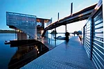 Designed for a private client, 5468796's floating dock uses reflective materials to catch ripples of light ricocheting off Long Bow Lake on the far western side of Ontario. The project's 3,000 square 