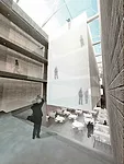 The firm's unrealized plan to adapt an early-20th-century bank building in downtown Winnipeg to accommodate offices and a restaurant took advantage of the structure's narrow footprint and high ceiling