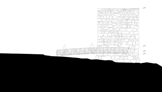 For over 1,000 years, this tower in Guadalajara has guarded a strategic mountain pass. Carnicero rebuilt ruined sections of the walls using stone from the site and traditional techniques, separating h