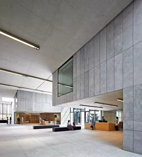 This 125,000-square-foot project in Ireland (completed in 2011 by Robin Lee Architecture) brings together offices for all of the county's departments and services. Set on the outskirts of town, the bu