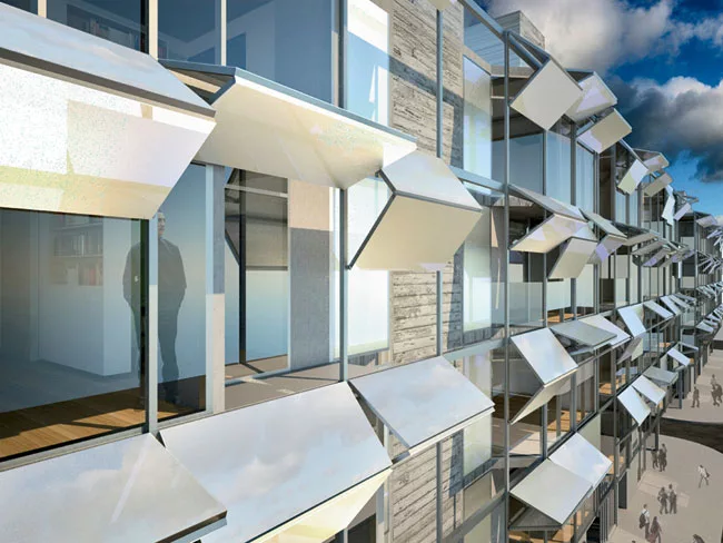 For a narrow site in San Francisco's Hayes Valley''on two lots created after the demolition of a freeway that collapsed in the 1989 earthquake'Envelope designed a five-story, multi-unit housing develo