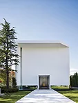 Designed specifically for weddings, Forest Chapel appears as an abstract white box amid a garden site in Gunma prefecture.  Leaving its plain wrapping outside, the modest building comes into full bloo