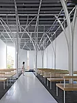 Designed specifically for weddings, Forest Chapel appears as an abstract white box amid a garden site in Gunma prefecture.  Leaving its plain wrapping outside, the modest building comes into full bloo