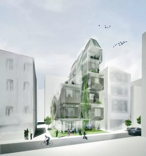 In Seoul, the densely populated capital of South Korea and its largest metropolitan area (at 25 million residents), space is scarce. SsD's microhousing scheme for a community of emerging artists in th