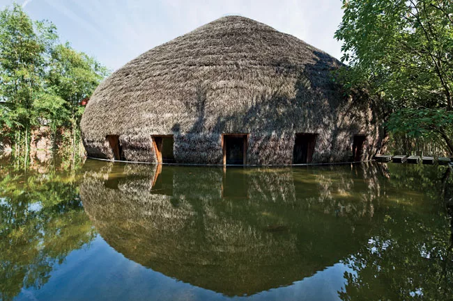 Part of a complex in Binh Duong province that includes the wNw Cafe (following project), this domed bamboo structure was designed as a bar and entertainment space but is now used occasionally by the l
