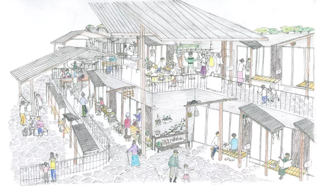 Blending permanent housing mostly for the elderly and a kindergarten under a cluster of pitched roofs, the Kamaishi project takes its cues from the local landscape hard hit by the tsunami in 2011. Bec