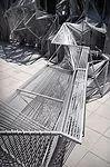 This 21-foot-long installation in Los Angeles, made of rope strung across steel framing, forms an optical illusion. Look at it straight on and you see a repeating, legible pattern. But move around it 