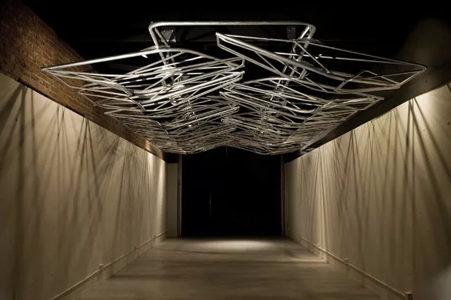 Oyler and Wu cleverly used the so-called “fifth wall” as display space for their winning entry in a competition to build a “liner” at the Los Angeles Forum for Architecture and