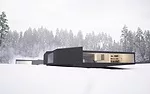 This project involved a pair of vacation houses for two brothers and their families on one plot of land. Each house is made of the same five modules, but pieced together differently.