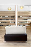 For this project on Newbury Street in the Back Bay neighborhood, O&rsquo;Brien used an ornamental element of traditional Boston architecture&mdash;crown mouldings&mdash;as the generator of the store&r