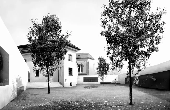 Planned for completion in 2017, this competition-winning project expands an existing historic building—Casa Ragen, in Brunico, Italy—and retains the town's urban fabric with low, wall-like