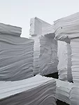 NAMELESS used blocks of EPS (expanded polystyrene) to create a grotto-like installation that plays with appearance and reality. Brought to the site in hefty-looking chunks and hand-carved by artist Kw