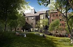 This graduate-student housing at Princeton University is comprised of townhouse and mid-rise apartments, common facilities, and parking. The 15 structures are arranged as a community within a communit
