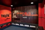 In a renovated structure behind the new building, RUFproject worked with the graphic design agency Grid Worldwide to stamp each dressing room with the logos and colors of famous football teams sponsor