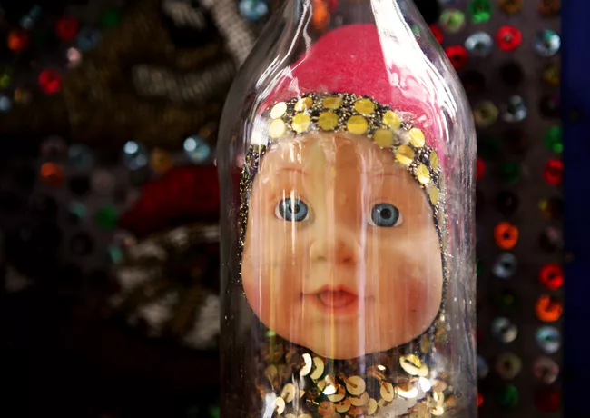 A voodoo doll in the <a href='/projects/Building_types_study/adaptive_reuse/2012/Iron-Market.asp' target='_blank'>Iron Market</a>. <em>January 2012</em>.