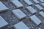 Paving stones feature names of donors.