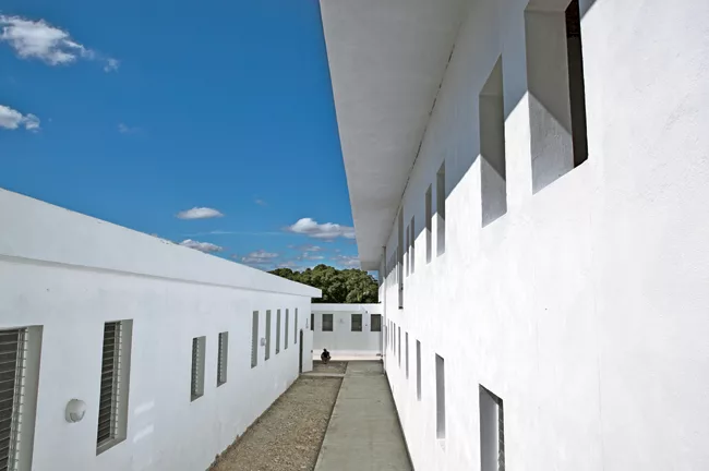 The hospital is being constructed in central Haiti.