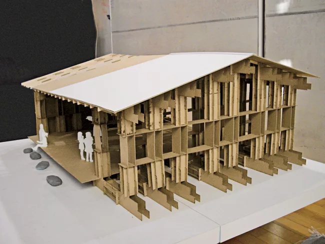Architecture professor Hiroto Kobayashi and his students design a bath house for a community in Minami Sanriku, a town impacted by the March 11, 2011 earthquake and tsunami.
