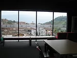 A view from the adult's reading room to the village below.