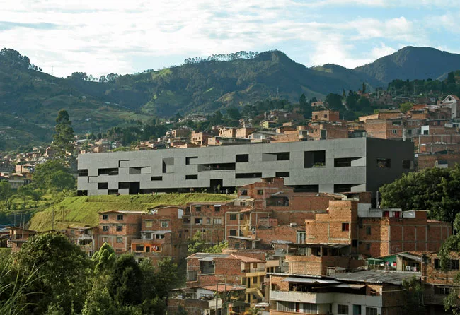 The front facade has a civic presence.