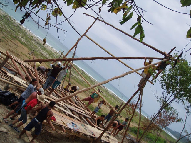 The school, under construction.