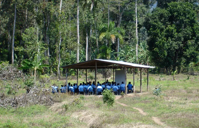 A second open-air pavilion provided additional space for instruction.