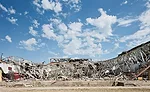The tornado that swept through Joplin on May 22, 2011 crushed the town's late 1950s school.