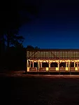 The project is dramatic at dusk.