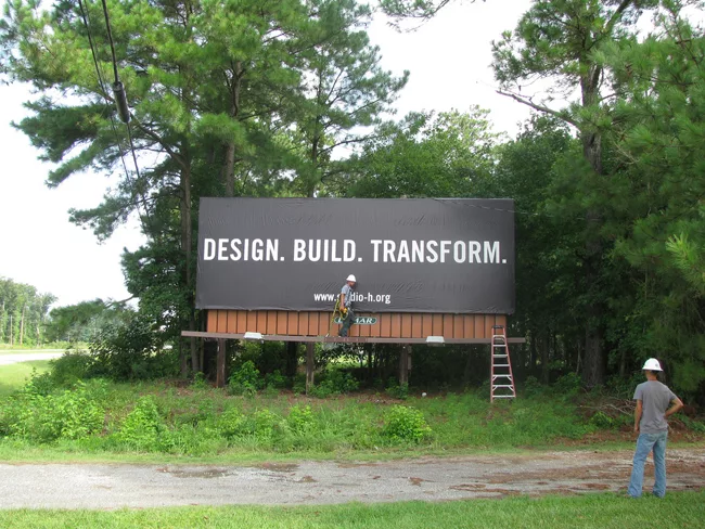 Studio H billboard on US Highway 17 entering Bertie County.