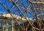 An R. Buckminster Fuller geodesic dome rises over a renovated and restored John Terence Kelly 1959 office building, home to ASM International, a member-led society for the materials science and engine