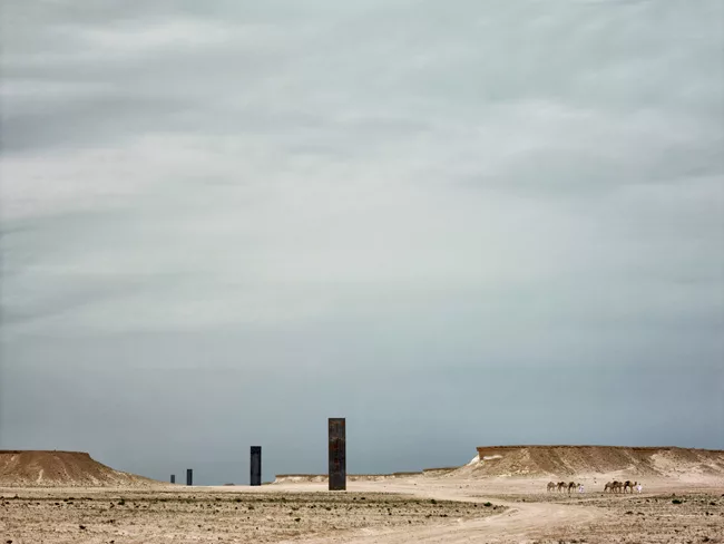 Commission by the Qatar Museums Authority, Serra's 2014 installation in the Brouq Nature Reserve comprises four steel plates, each just over five inches thick and 13 feet wide, with two stretching to 