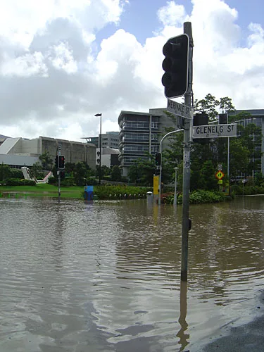 Flooding in Brisbane, the state capital.