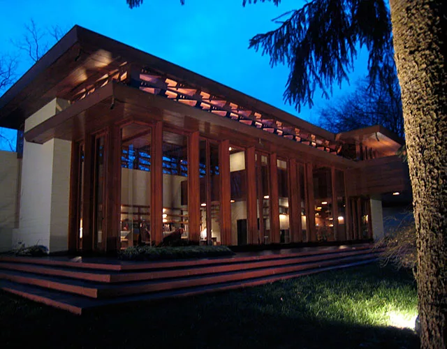 New Jersey-based Tarantino Studio is proposing to relocate Frank Lloyd Wright's 1954 Bachman Wilson House from Millstone, New Jersey, to one of the Sagaponac lots. Lawrence and Sharon Tarantino bought