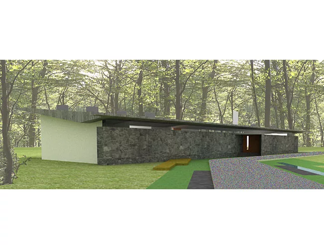 New Jersey-based Tarantino Studio is proposing to relocate Frank Lloyd Wright's 1954 Bachman Wilson House from Millstone, New Jersey, to one of the Sagaponac lots. Lawrence and Sharon Tarantino bought