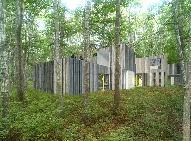 New Jersey-based Tarantino Studio is proposing to relocate Frank Lloyd Wright's 1954 Bachman Wilson House from Millstone, New Jersey, to one of the Sagaponac lots. Lawrence and Sharon Tarantino bought