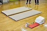 Emergency centers set up in gymnasiums and other large structures offer little privacy.  In response, Shigeru Ban conceived a partition system made of paper tubes and canvas sheets. 