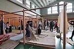 Emergency centers set up in gymnasiums and other large structures offer little privacy.  In response, Shigeru Ban conceived a partition system made of paper tubes and canvas sheets. 