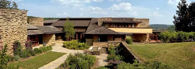 Taliesin is one of the most storied dwellings in America. Situated in the rolling countryside near Spring Green, Wisconsin, the 600-acre estate was Frank Lloyd Wright's primary residence and studio fo